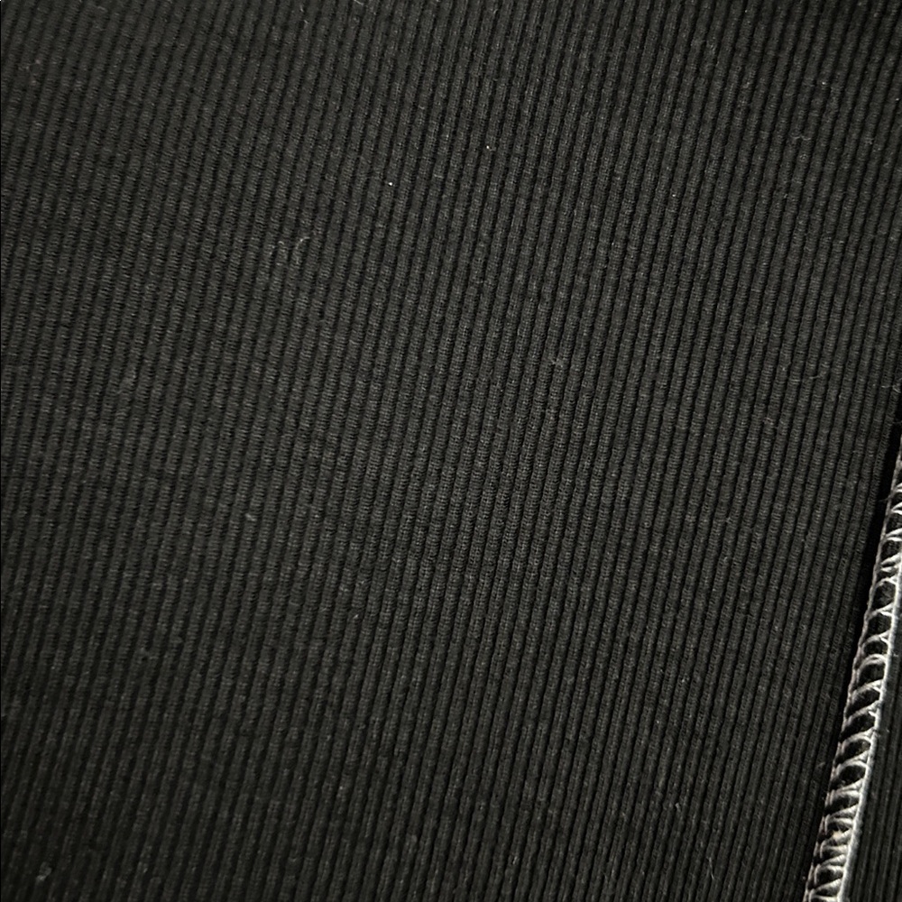 Beige Botany Black Ribbed Contrast Seam Bodycon  Dress - Picture 7 of 9